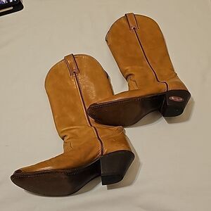 - Vintage Code West Soft Leather Cowboy Boots Sz 5.5 Fits like a 6.5